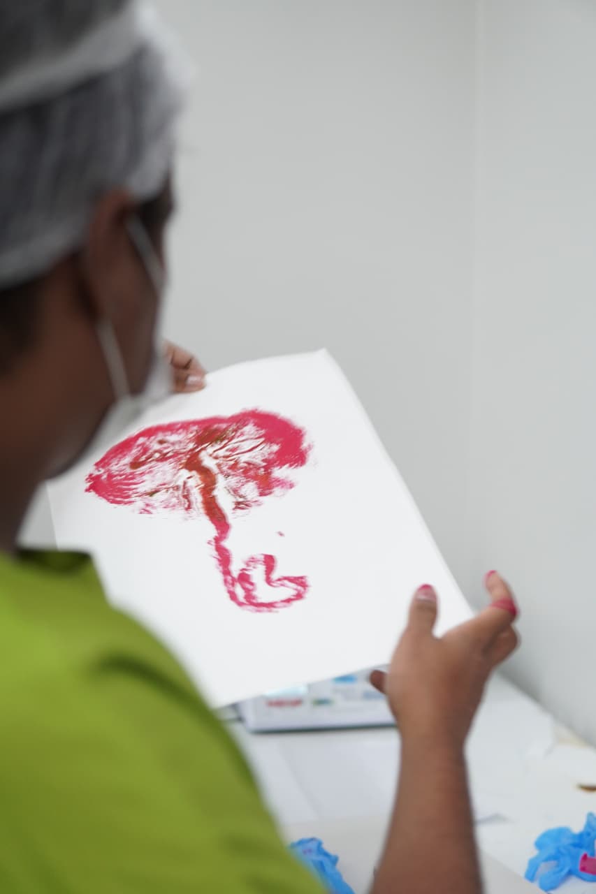 Impressão da placenta em tinta — árvore da vida